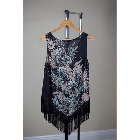 Ella Moss NWT 100% silk fringe top - Size Large - Picture 5 of 6